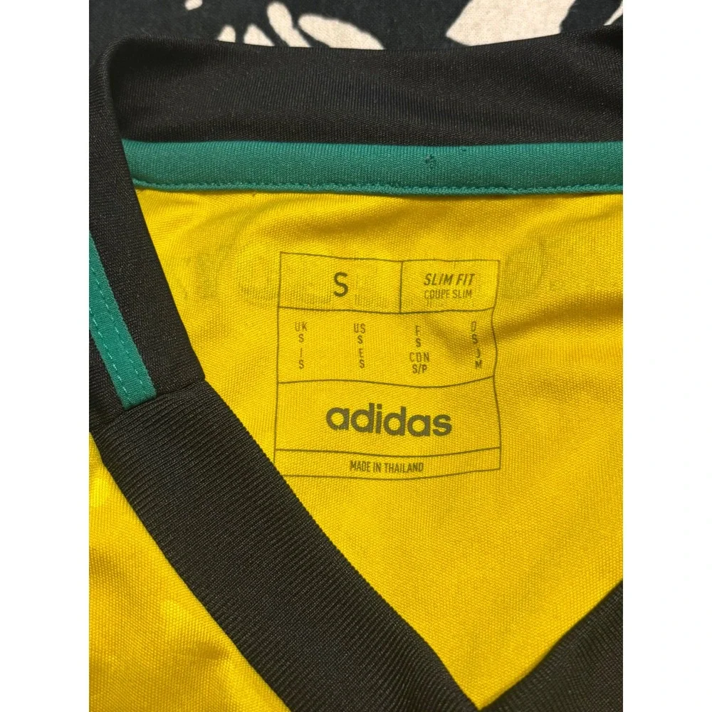 Adidas Jamaica Football Federation Reggae Boyz Home Jersey Yellow Green Small